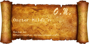 Oszter Milán névjegykártya