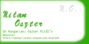 milan oszter business card
